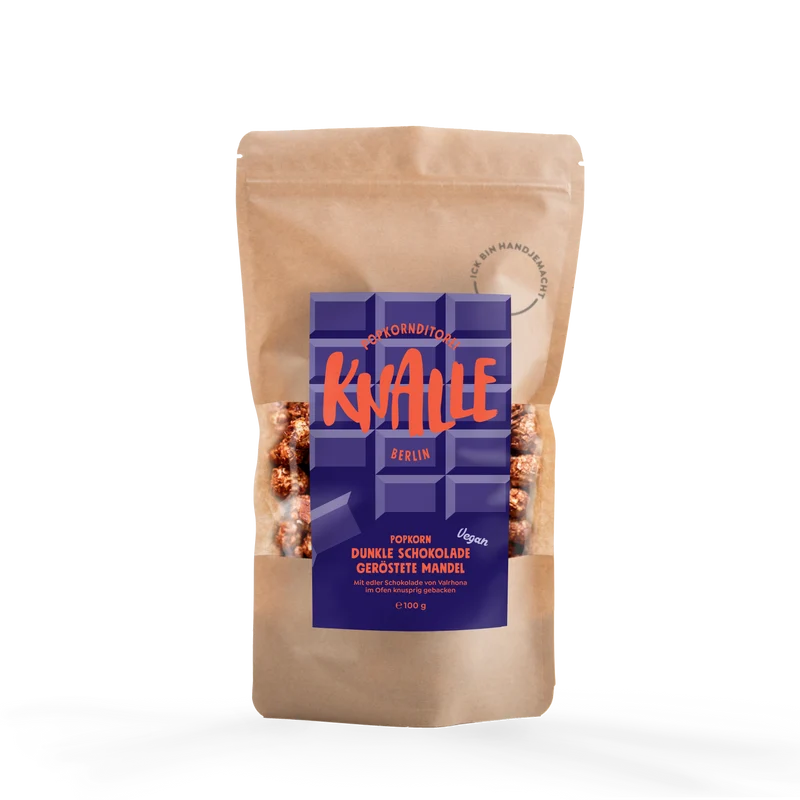 Dunkle Schokolade Geröstete Mandel Popcorn – vegan